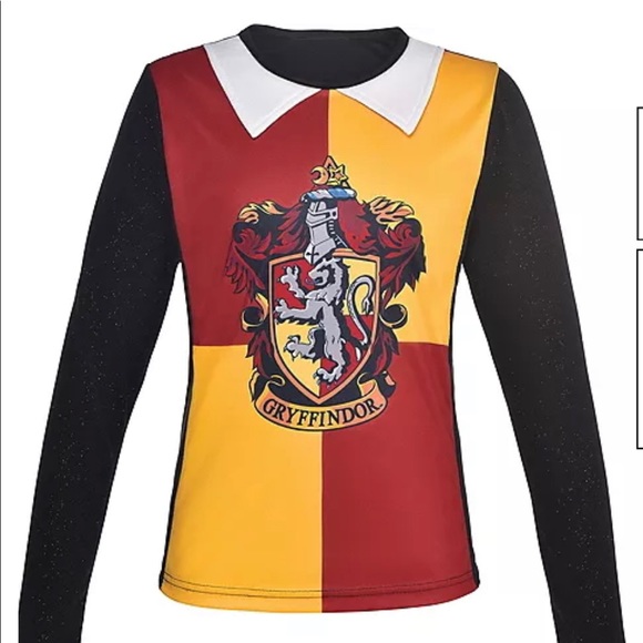 Kids Gryffindor Shirt with sparkly sleeves (18teens) - Picture 2 of 7